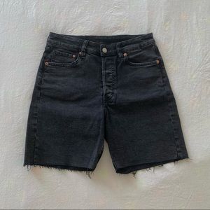 High waist black cutoff denim shorts, never worn!